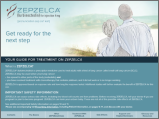 ZEPZELCA® (lurbinectedin) patient information brochure cover