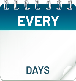 Calendar icon with text "every 21 days."