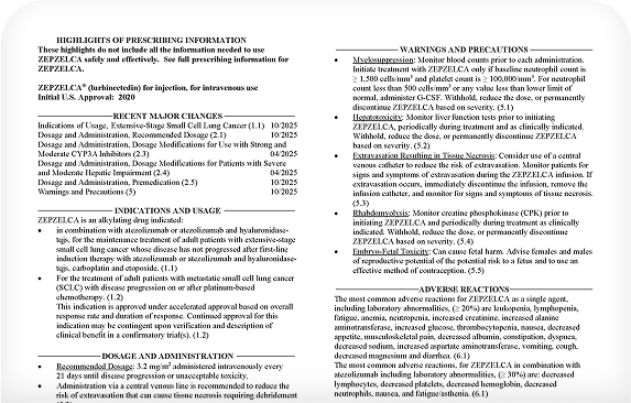 ZEPZELCA Prescribing Information pdf.